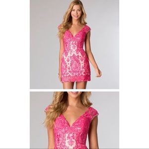 Bright Pink Lacey Jovani Dress